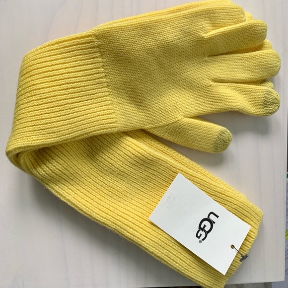 UGG Accessories - UGG Australia Luxe Yellow Long Cuff Tech Gloves